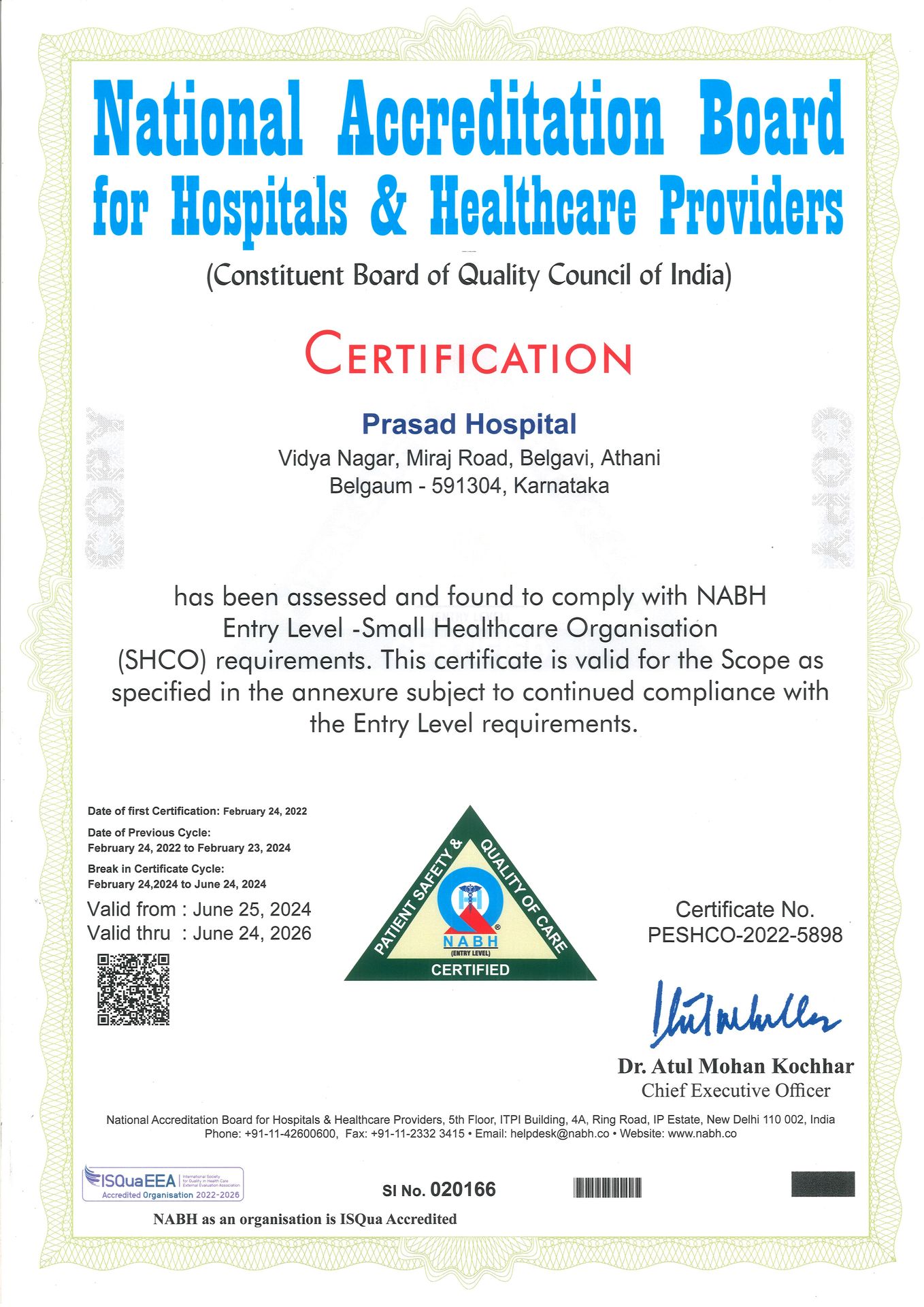 NABH Certificate